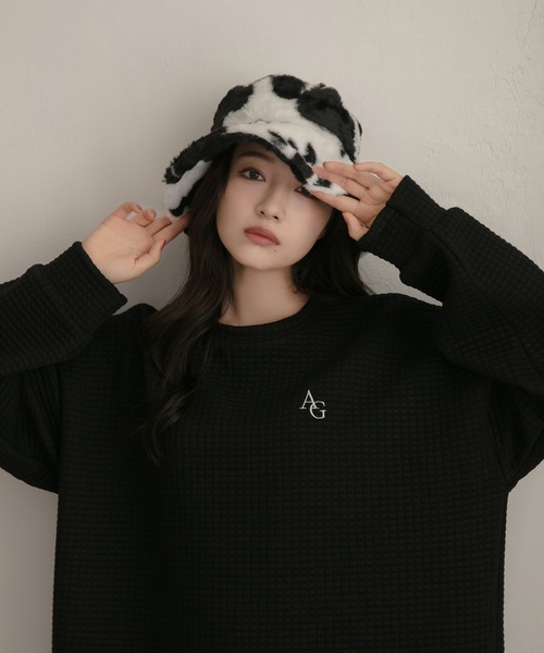 ANDGEEBEE(アンジービー)の「【UNISEX】ジャガードワッフルトップス(その他トップス・レディース・ホワイト/ブラック・MEDIUM)」の10枚目の写真