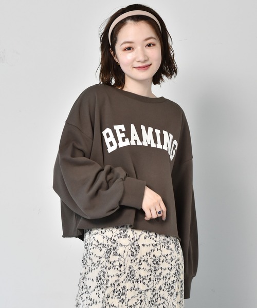 RETRO GIRL（レトロガール）の「ロゴショートトレーナー（スウェット・レディース・オフホワイト/チャコールグレー/ライトグレー/オレンジ・FREE）」の2枚目の写真