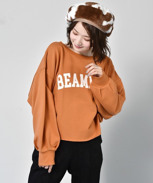 RETRO GIRL（レトロガール）の「ロゴショートトレーナー（スウェット・レディース・オフホワイト/チャコールグレー/ライトグレー/オレンジ・FREE）」の4枚目の写真