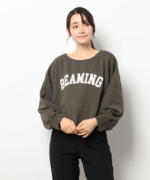 RETRO GIRL（レトロガール）の「ロゴショートトレーナー（スウェット・レディース・オフホワイト/チャコールグレー/ライトグレー/オレンジ・FREE）」の10枚目の写真