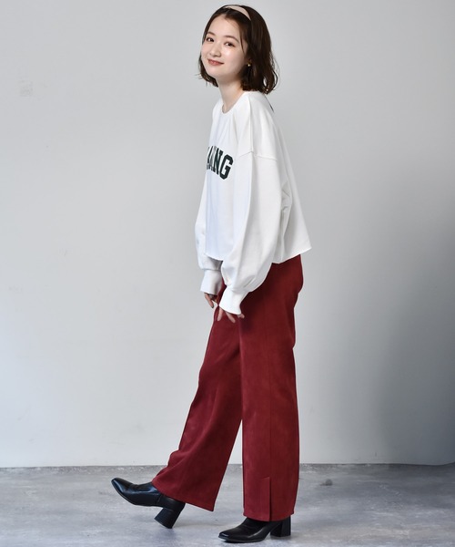 RETRO GIRL（レトロガール）の「ロゴショートトレーナー（スウェット・レディース・オフホワイト/チャコールグレー/ライトグレー/オレンジ・FREE）」の11枚目の写真