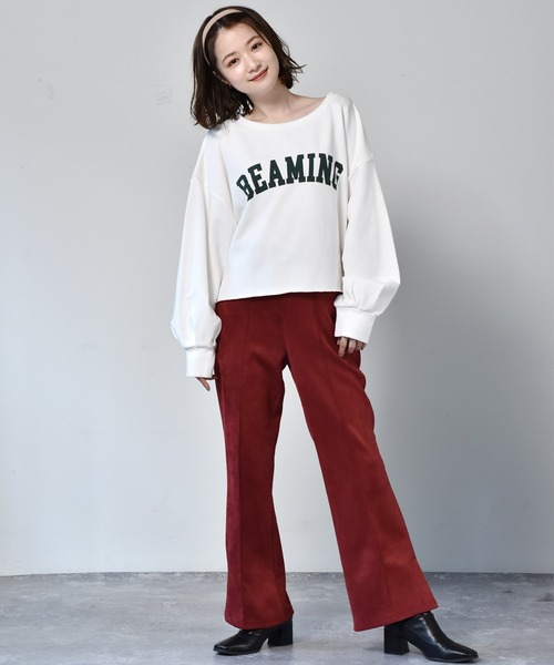 RETRO GIRL（レトロガール）の「ロゴショートトレーナー（スウェット・レディース・オフホワイト/チャコールグレー/ライトグレー/オレンジ・FREE）」の8枚目の写真