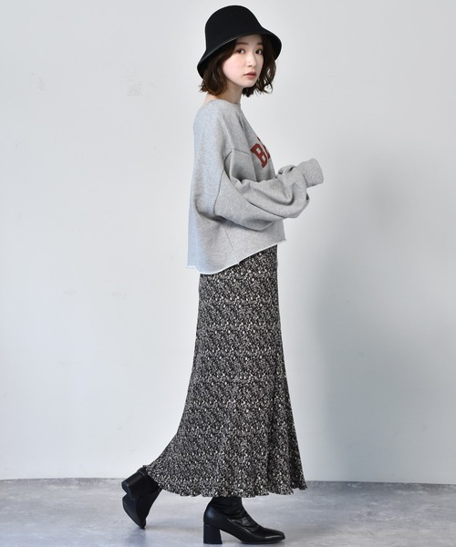 RETRO GIRL（レトロガール）の「ロゴショートトレーナー（スウェット・レディース・オフホワイト/チャコールグレー/ライトグレー/オレンジ・FREE）」の5枚目の写真