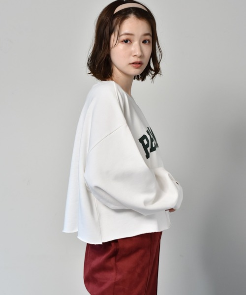 RETRO GIRL（レトロガール）の「ロゴショートトレーナー（スウェット・レディース・オフホワイト/チャコールグレー/ライトグレー/オレンジ・FREE）」の12枚目の写真