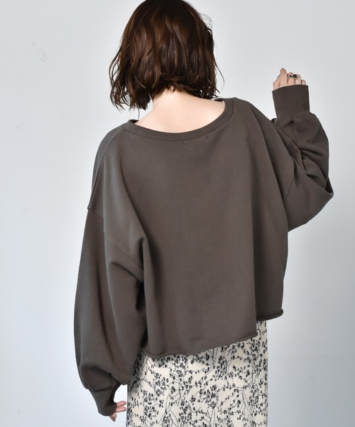 RETRO GIRL（レトロガール）の「ロゴショートトレーナー（スウェット・レディース・オフホワイト/チャコールグレー/ライトグレー/オレンジ・FREE）」の15枚目の写真