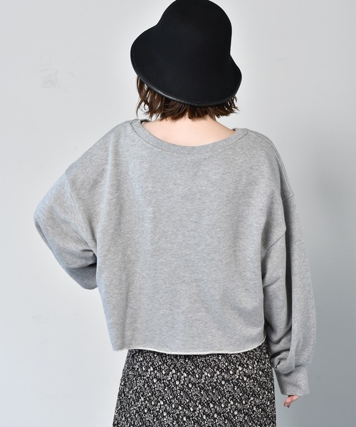 RETRO GIRL（レトロガール）の「ロゴショートトレーナー（スウェット・レディース・オフホワイト/チャコールグレー/ライトグレー/オレンジ・FREE）」の21枚目の写真