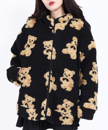 クマ柄ボアブルゾン