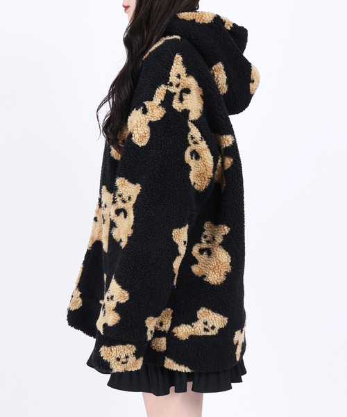 WC（ダブル シー）の「クマ柄ボアブルゾン（ブルゾン・レディース・ブラック/ブラウン/アイボリー・FREE）」の6枚目の写真