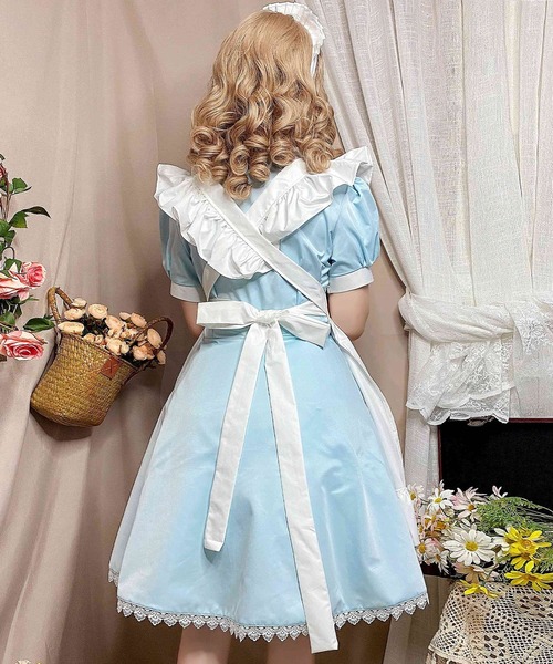 OSYAREVO（オシャレボ）の「コスプレ メイド服 半袖 膝丈 3点