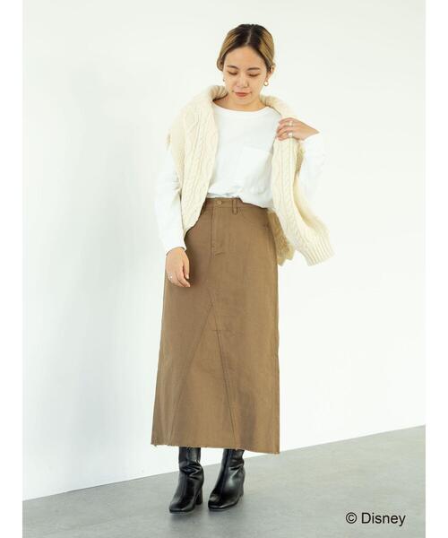 Disney（ディズニー）の「綿ツイルロングスカート/Mickey（スカート・レディース・ブラック/ベージュ・M/L）」の13枚目の写真