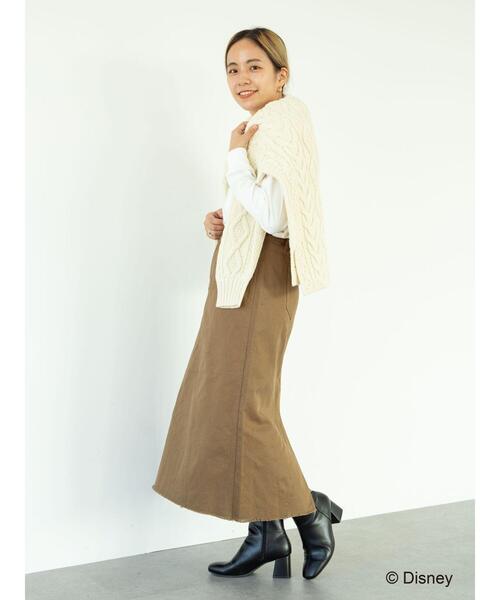 Disney（ディズニー）の「綿ツイルロングスカート/Mickey（スカート・レディース・ブラック/ベージュ・M/L）」の14枚目の写真