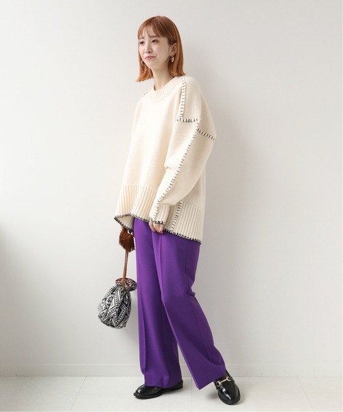 Simplicite（サンプリシテ）の「カラーイージー セミフレアパンツ◆（スラックス・レディース・ブラック/パープル/ピンク・FREE）」の21枚目の写真