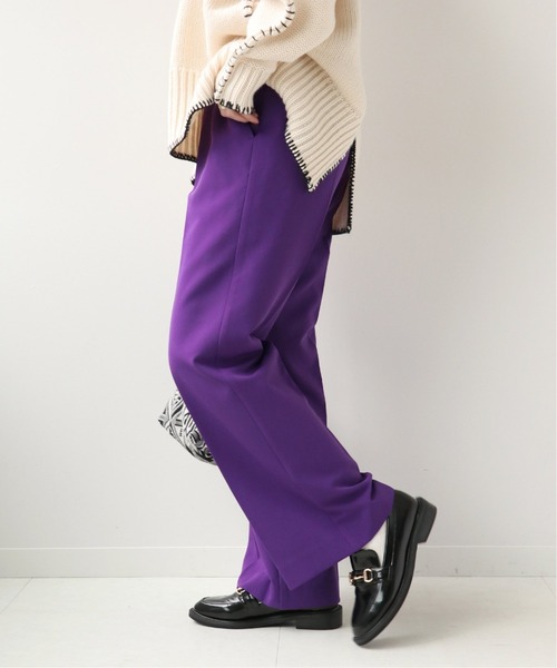 Simplicite（サンプリシテ）の「カラーイージー セミフレアパンツ◆（スラックス・レディース・ブラック/パープル/ピンク・FREE）」の8枚目の写真