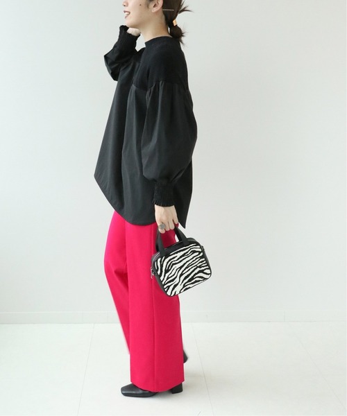 Simplicite（サンプリシテ）の「カラーイージー セミフレアパンツ◆（スラックス・レディース・ブラック/パープル/ピンク・FREE）」の6枚目の写真