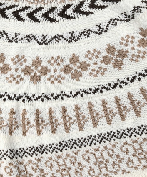 HONEYSUCKLE ROSE（ハニーサックルローズ）の「【HONEYSUCKLE ROSE】フェイクレイヤード柄ニット（ニット/セーター・レディース・ブラウン/オフホワイト・L/M）」の11枚目の写真