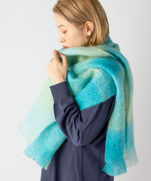 NOLLEY’S(ノーリーズ)の「【FOXFORD/フォックスフォード】モヘヤマフラー(マフラー・レディース・ブルー/ライトグリーン/アイボリー/パープル/グリーン系その他/イエロー/パープル系その他2・FREE)」の3枚目の写真