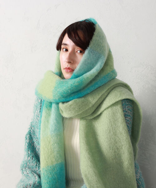 NOLLEY’S(ノーリーズ)の「【FOXFORD/フォックスフォード】モヘヤマフラー(マフラー・レディース・ブルー/ライトグリーン/アイボリー/パープル/グリーン系その他/イエロー/パープル系その他2・FREE)」の8枚目の写真