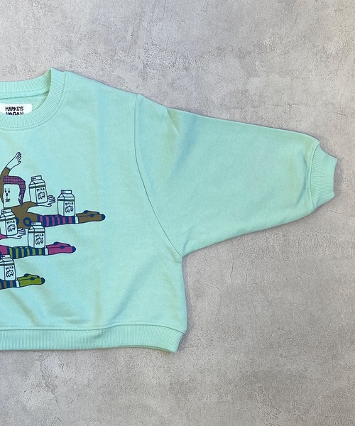 HOGAN RANCH WEAR(ホーガンランチウエア)の「イラストワイドトレーナー/H-6870(80~130cm)(スウェット・キッズ・ライトグレー/ミント/オフホワイト・110/130/95/100/90/80/120)」の8枚目の写真