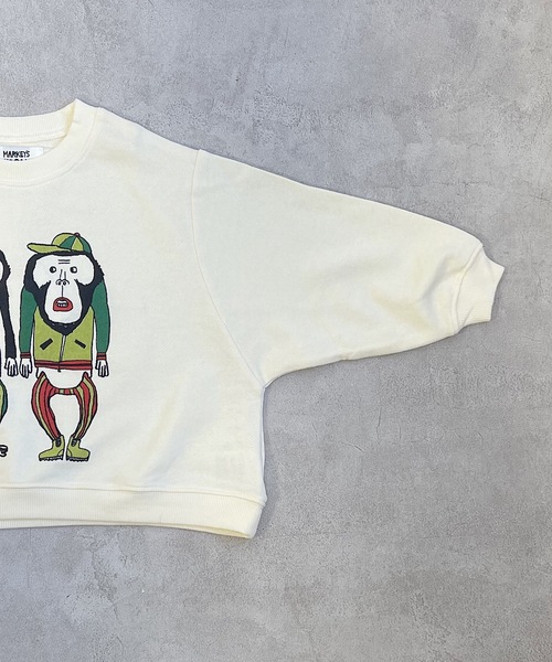 HOGAN RANCH WEAR(ホーガンランチウエア)の「イラストワイドトレーナー/H-6870(80~130cm)(スウェット・キッズ・ライトグレー/ミント/オフホワイト・110/130/95/100/90/80/120)」の7枚目の写真