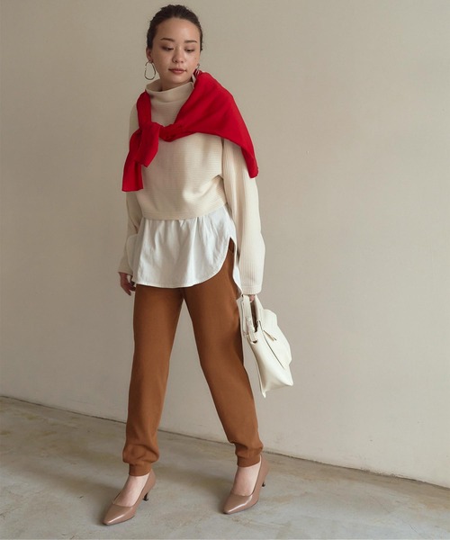 titivate(ティティベイト)の「ニットジョガーパンツ(その他パンツ・レディース・アイボリー/キャメル/ブラック・S/M/L)」の10枚目の写真