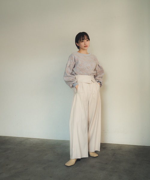 LADYMADE（レディメイド）の「フラップウエストプリーツパンツ（その他パンツ・レディース・ブラウン/アイボリー/その他・FREE）」の6枚目の写真