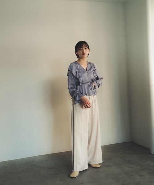 LADYMADE（レディメイド）の「フラップウエストプリーツパンツ（その他パンツ・レディース・ブラウン/アイボリー/その他・FREE）」の10枚目の写真