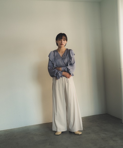 LADYMADE（レディメイド）の「フラップウエストプリーツパンツ（その他パンツ・レディース・ブラウン/アイボリー/その他・FREE）」の11枚目の写真