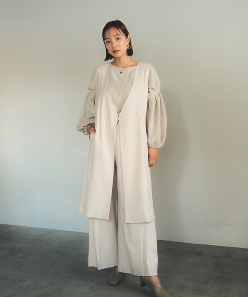LADYMADE（レディメイド）の「フラップウエストプリーツパンツ（その他パンツ・レディース・ブラウン/アイボリー/その他・FREE）」の12枚目の写真