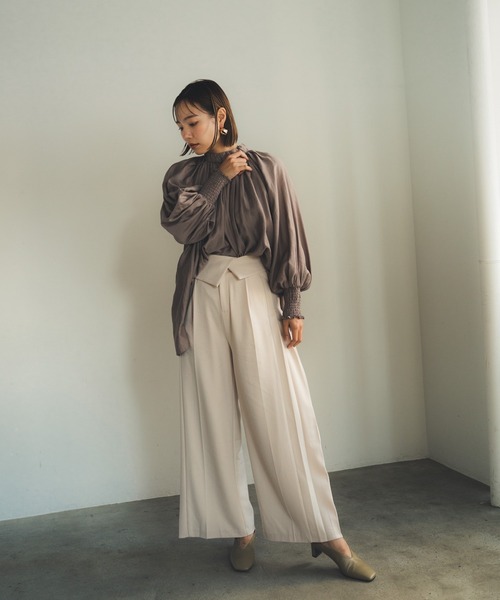 LADYMADE（レディメイド）の「フラップウエストプリーツパンツ（その他パンツ・レディース・ブラウン/アイボリー/その他・FREE）」の14枚目の写真