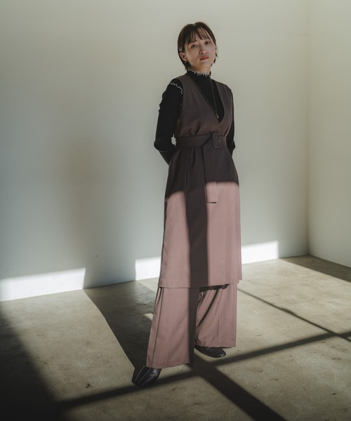 LADYMADE（レディメイド）の「フラップウエストプリーツパンツ（その他パンツ・レディース・ブラウン/アイボリー/その他・FREE）」の22枚目の写真