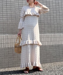 Bab | フリルニットワンピース(ワンピース)