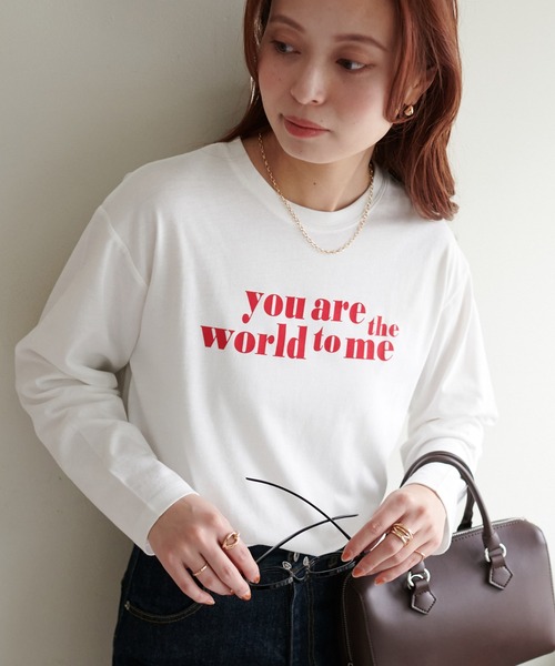 DISCOAT（ディスコート）の「【WEB限定】アメリカンロゴロングTシャツ（Tシャツ/カットソー・レディース・チャコールグレー/アイボリー/ホワイト×グリーン/ホワイト×ブラック/ピンク/ホワイト×ブルー/ホワイト系その他3/ホワイト×シルバー・FREE）」の16枚目の写真