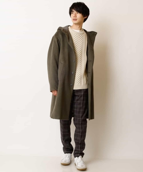 a.v.v(アーヴェヴェ)の「【2点SET/洗濯機で洗える】カットソー付きアラン編みクルーネックニット(ニット/セーター・メンズ・ベージュ/アイボリー/ネイビー/ブルー/レッド・44/46/50/48)」の6枚目の写真