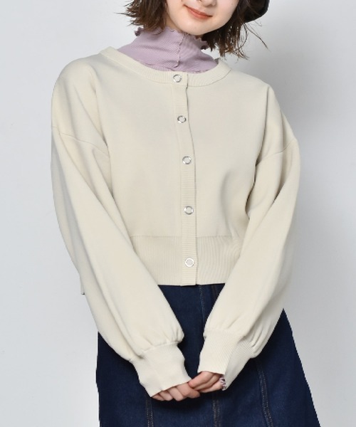 RETRO GIRL（レトロガール）の「カラーショートカーディガン（カーディガン/ボレロ・レディース・ブラック/オフホワイト/ピンク/イエロー/ブルー/グリーン・FREE）」の2枚目の写真