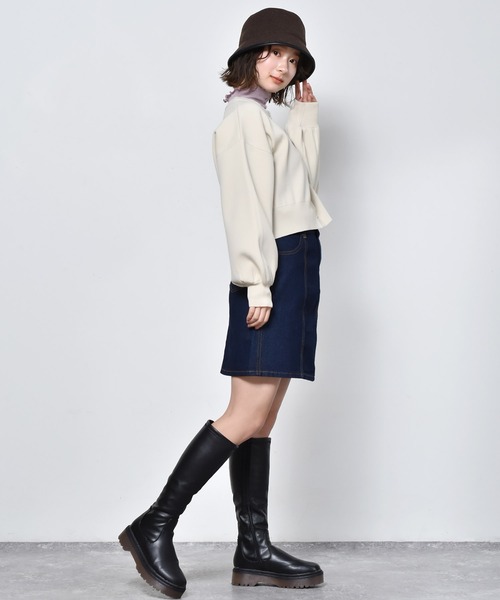 RETRO GIRL（レトロガール）の「カラーショートカーディガン（カーディガン/ボレロ・レディース・ブラック/オフホワイト/ピンク/イエロー/ブルー/グリーン・FREE）」の15枚目の写真