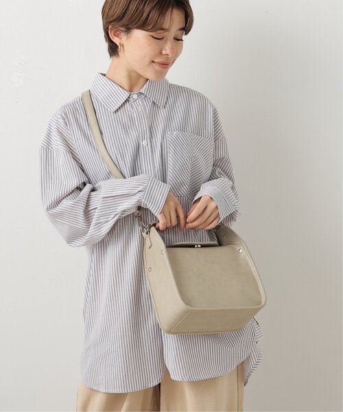 DOUBLE NAME(ダブルネーム)の「グランパストライプシャツ(シャツ/ブラウス・レディース・グレー/サックスブルー/イエロー/グリーン・FREE)」の2枚目の写真