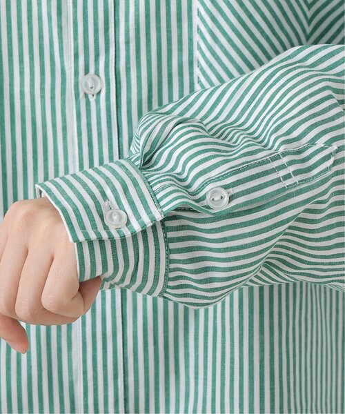 DOUBLE NAME(ダブルネーム)の「グランパストライプシャツ(シャツ/ブラウス・レディース・グレー/サックスブルー/イエロー/グリーン・FREE)」の11枚目の写真