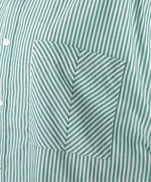 DOUBLE NAME(ダブルネーム)の「グランパストライプシャツ(シャツ/ブラウス・レディース・グレー/サックスブルー/イエロー/グリーン・FREE)」の7枚目の写真