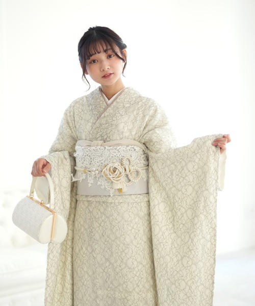 utatane（ウタタネ）の「振袖2点セット　レース着物＋袋帯（着物・レディース・ベージュ・FREE）」の22枚目の写真