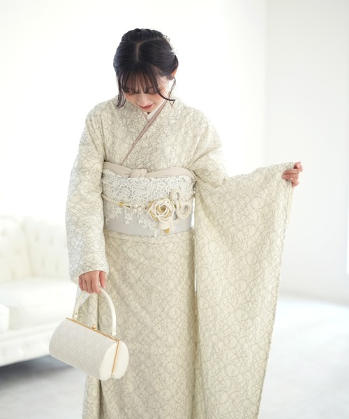 utatane（ウタタネ）の「振袖2点セット　レース着物＋袋帯（着物・レディース・ベージュ・FREE）」の20枚目の写真