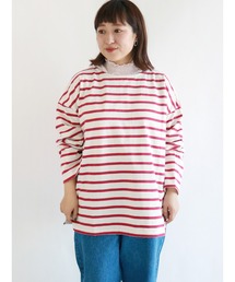 Samansa Mos2 | 前後着天竺ボーダーTシャツ(Tシャツ/カットソー)