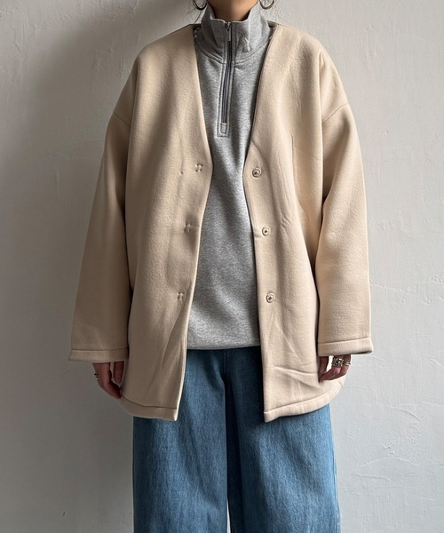 LBC(エルビーシー)の「【WEB限定】ボンディングコーディガン(ブルゾン・レディース・グリーン/ベージュ/ブラウン・L/M)」の3枚目の写真