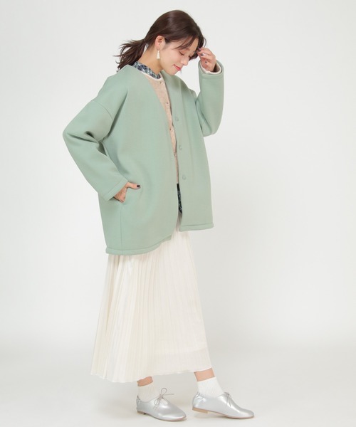 LBC(エルビーシー)の「【WEB限定】ボンディングコーディガン(ブルゾン・レディース・グリーン/ベージュ/ブラウン・L/M)」の12枚目の写真