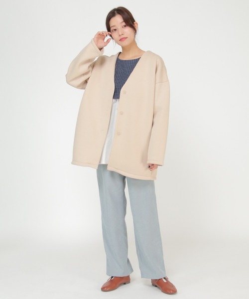 LBC(エルビーシー)の「【WEB限定】ボンディングコーディガン(ブルゾン・レディース・グリーン/ベージュ/ブラウン・L/M)」の9枚目の写真