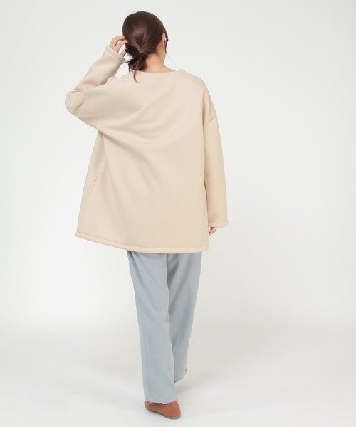 LBC(エルビーシー)の「【WEB限定】ボンディングコーディガン(ブルゾン・レディース・グリーン/ベージュ/ブラウン・L/M)」の7枚目の写真