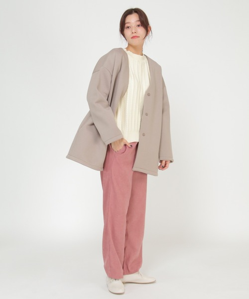 LBC(エルビーシー)の「【WEB限定】ボンディングコーディガン(ブルゾン・レディース・グリーン/ベージュ/ブラウン・L/M)」の11枚目の写真