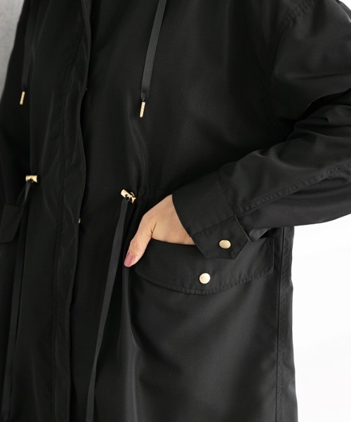 GeeRA（ジーラ）の「ウエストドロストマウンテンパーカー（マウンテンパーカー・レディース・ブラック/ライトベージュ/ライトカーキ・SMALL/LARGE/X-LARGE/XX-LARGE/MEDIUM）」の4枚目の写真