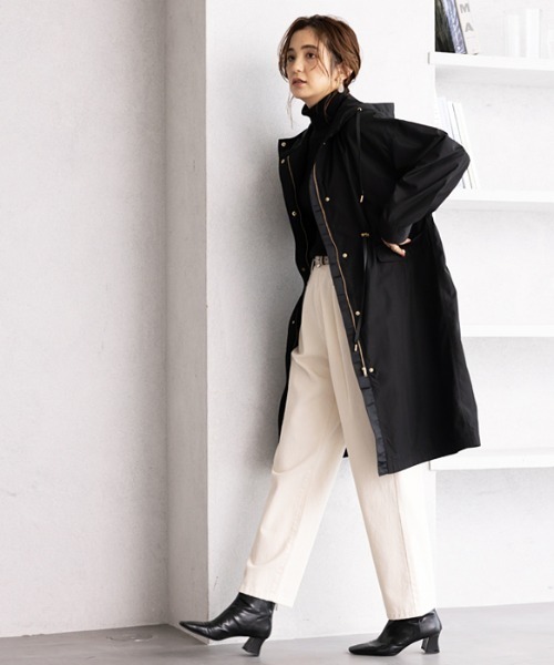 GeeRA（ジーラ）の「ウエストドロストマウンテンパーカー（マウンテンパーカー・レディース・ブラック/ライトベージュ/ライトカーキ・SMALL/LARGE/X-LARGE/XX-LARGE/MEDIUM）」の9枚目の写真