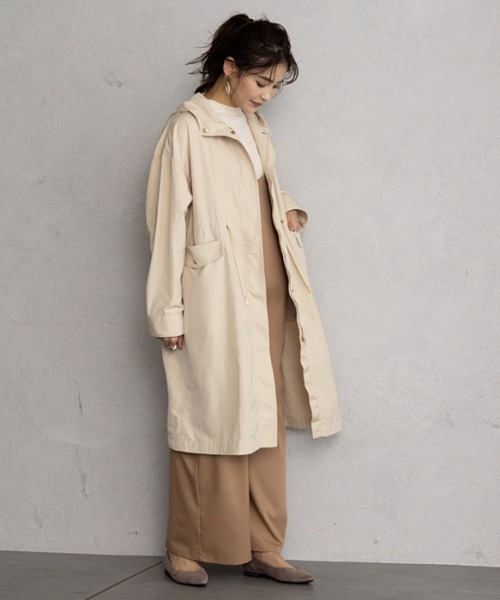 GeeRA（ジーラ）の「ウエストドロストマウンテンパーカー（マウンテンパーカー・レディース・ブラック/ライトベージュ/ライトカーキ・SMALL/LARGE/X-LARGE/XX-LARGE/MEDIUM）」の7枚目の写真