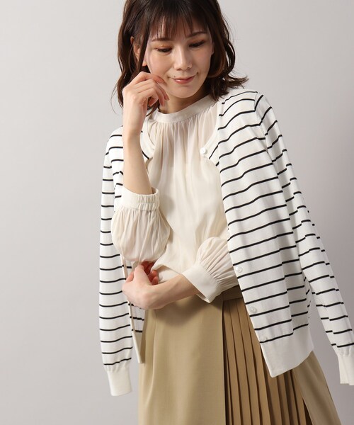 SOUP（スープ）の「◆接触冷感・UVカット/クルーネックカーディガン（カーディガン/ボレロ・レディース・ライトグレー/ライトブルー/ブラック/ダークブラウン/ベビーピンク/ホワイト系5・11/15 /13/09）」の2枚目の写真